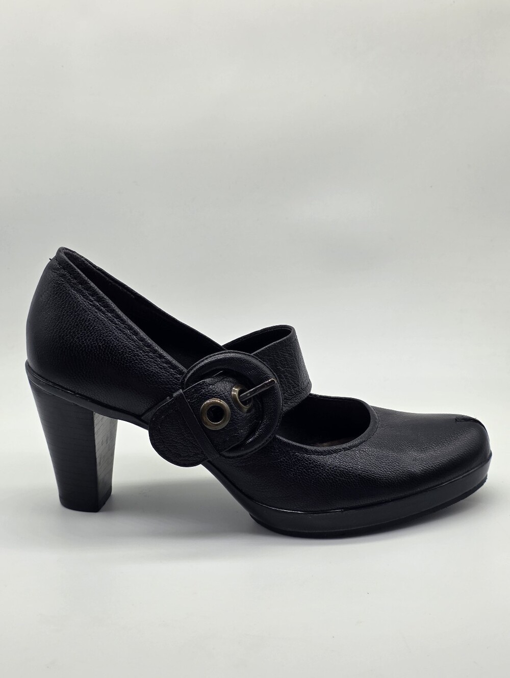 Clarks Chunky Leather Mary Janes - Whimsygoth Block Heel - Size 7